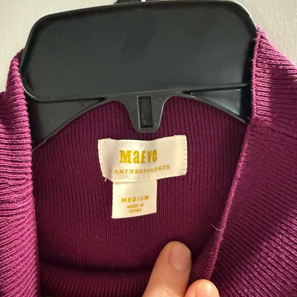 Mauve by Anthropologie Purple Bell Sleeve Mock Neck Sweater - Picture 5 of 5